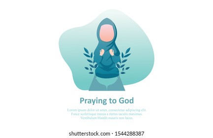 Muslime beten an Allah und islamisches Logo der ramadan kareem Illustration
