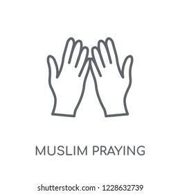 Muslim Praying Hands linear icon. Modern outline Muslim Praying Hands logo concept on white background from Religion-2 collection. Suitable for use on web apps, mobile apps and print media.