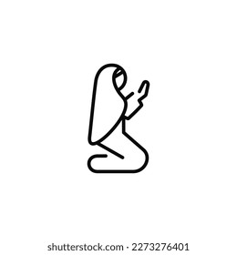 Moslemische Betteliste Symbol einzeln auf weißem Hintergrund