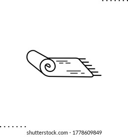 Muslim praying mat vector icon in outlines 