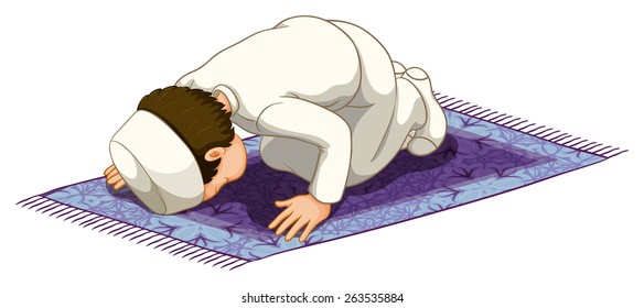 Muslim praying on the carpet