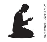 Muslim Praying silhouette praying symbol vector illustration