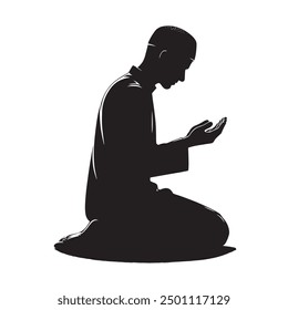 Muslim Praying silhouette praying symbol vector illustration