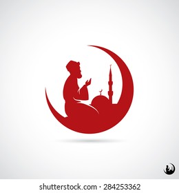 Muslim praying symbol - vector illustration