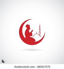 Muslim praying symbol - vector illustration 