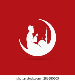 Muslim praying symbol - vector illustration 