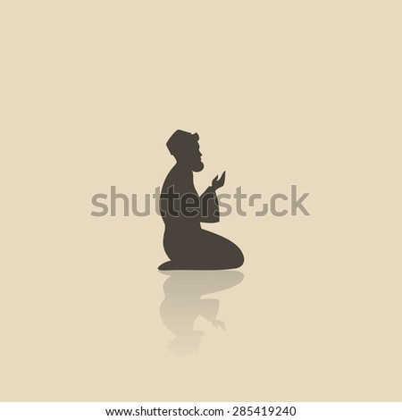 Muslim praying symbol - vector illustration 