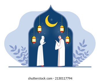 Muslim Praying,Ramadan kareem,the holy month muslim,happy fasting ramadan with ramadan kareem vector illustrator.