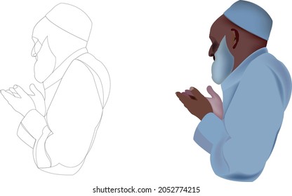 Muslim preacher with characteristic clothing