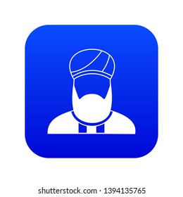 Muslim preacher icon digital blue for any design isolated on white vector illustration