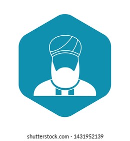 Muslim preacher icon in simple style on a white background vector illustration