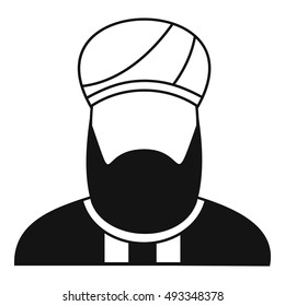 Muslim preacher icon in simple style on a white background vector illustration