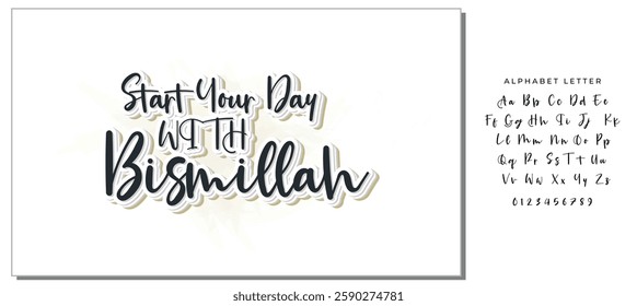 Muslim Quote and Saying background banner poster. Start your day with bismillah.