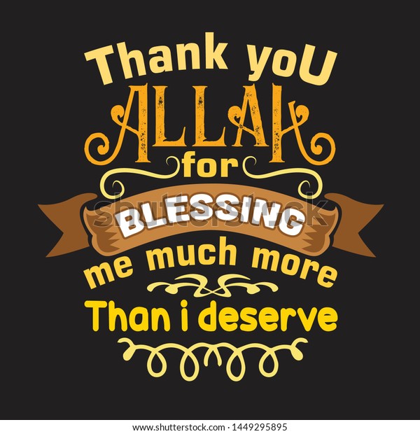 Vektor Stok Muslim Quote Saying Thank You Allah (Tanpa Royalti) 1449295895  | Shutterstock