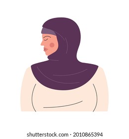 muslim race woman profile character