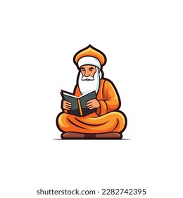 logotipo de vector quran de lectura musulmana