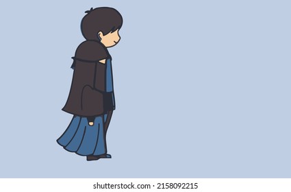 Muslim romantic couple vector art flat illustration
