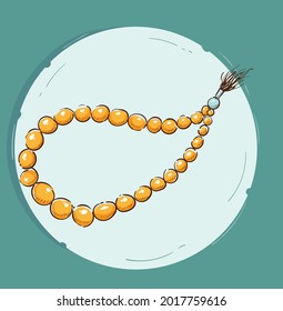  a muslim rosary beads or Tasbih , design element.