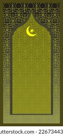 Muslim Rug Prayer islamic with geometrical pattern and beautiful green gradation colour. These carpet used by muslim to pray five times a day. 