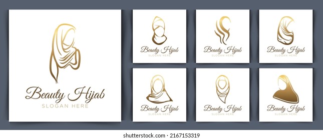 Muslim Scarf logo template vector illustration