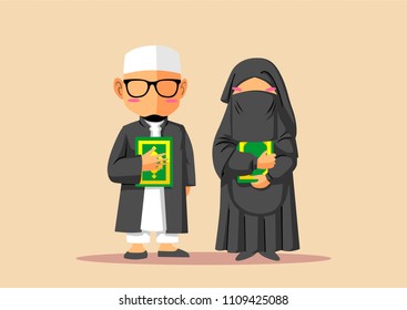 Muslim Scholars, muslim couple with Quran.