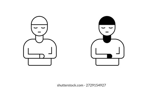Icono de conjunto musulmán con fondo blanco Vector Ilustración de stock
