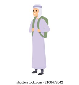Muslim student icon cartoon vector. Arab teacher. School teacher