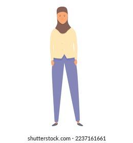 Muslim suit icon cartoon vector. Fashion hijab. Female cloth