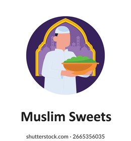 Muslimische Süßigkeiten Vektorgrafik, die leicht bearbeiten oder ändern kann
