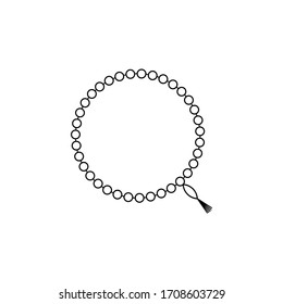 Muslim tasbih outline vector icon. Thin line black muslim tasbih icon, flat vector simple element illustration from editable religion concept isolated stroke on white background. EPS10