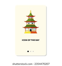 Muslim temple flat vector icon. Religion old building for praying isolated vector illustration. Sightseeing and tourism concept for web design and apps