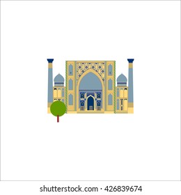 Muslim temple flat vector icon. 