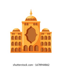 muslim temple, mosque building on white background vector illustration design
