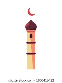 Moonturm mit Moondesign, Islamische Religionskultur und Weltanschauungsthema Vektorgrafik