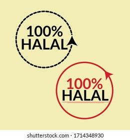 Muslim traditional halal food icon vector. badges, logo, tag, and label