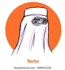 Muslim traditional hijab, burka, lady wearing islamic clothes