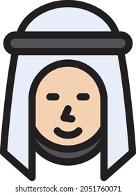 muslim vector colour line  icon
