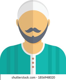 muslim vector flat colour icon