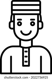 Muslim Vector Line Icon Design
