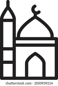 icono de línea delgada de vector musulmán