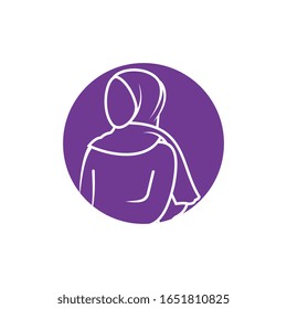 muslim veil Logo template vector illustration design