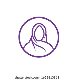 muslim veil Logo template vector illustration design