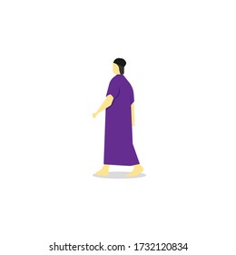 Muslim walking illustration design template