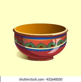 Muslim ware on a light background, for festive food on celebrations.Ramadan mubarak, Muslim festival eid-al- adha Eid-Al-Fitr. Eid Mubarak illustration. Vector holiday illustration