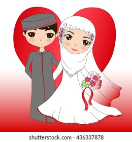 muslim wedding cartoon images stock photos vectors shutterstock https www shutterstock com image vector muslim wedding 436337878