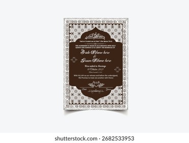Muslim Wedding Contract Template Design 
