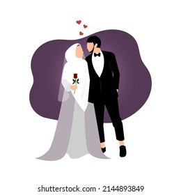 
Muslim Wedding Couple Illustration vector