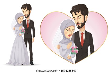 Muslim Wedding Couple, Vector EPS 10