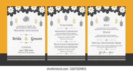 Muslim wedding invitation traditional and elegant