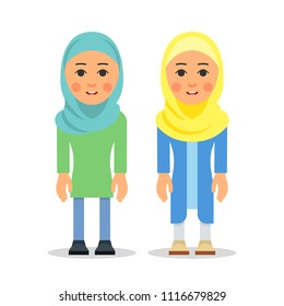 Muslim Woman Arab Woman Cartoon Character Stock Vector (Royalty Free ...